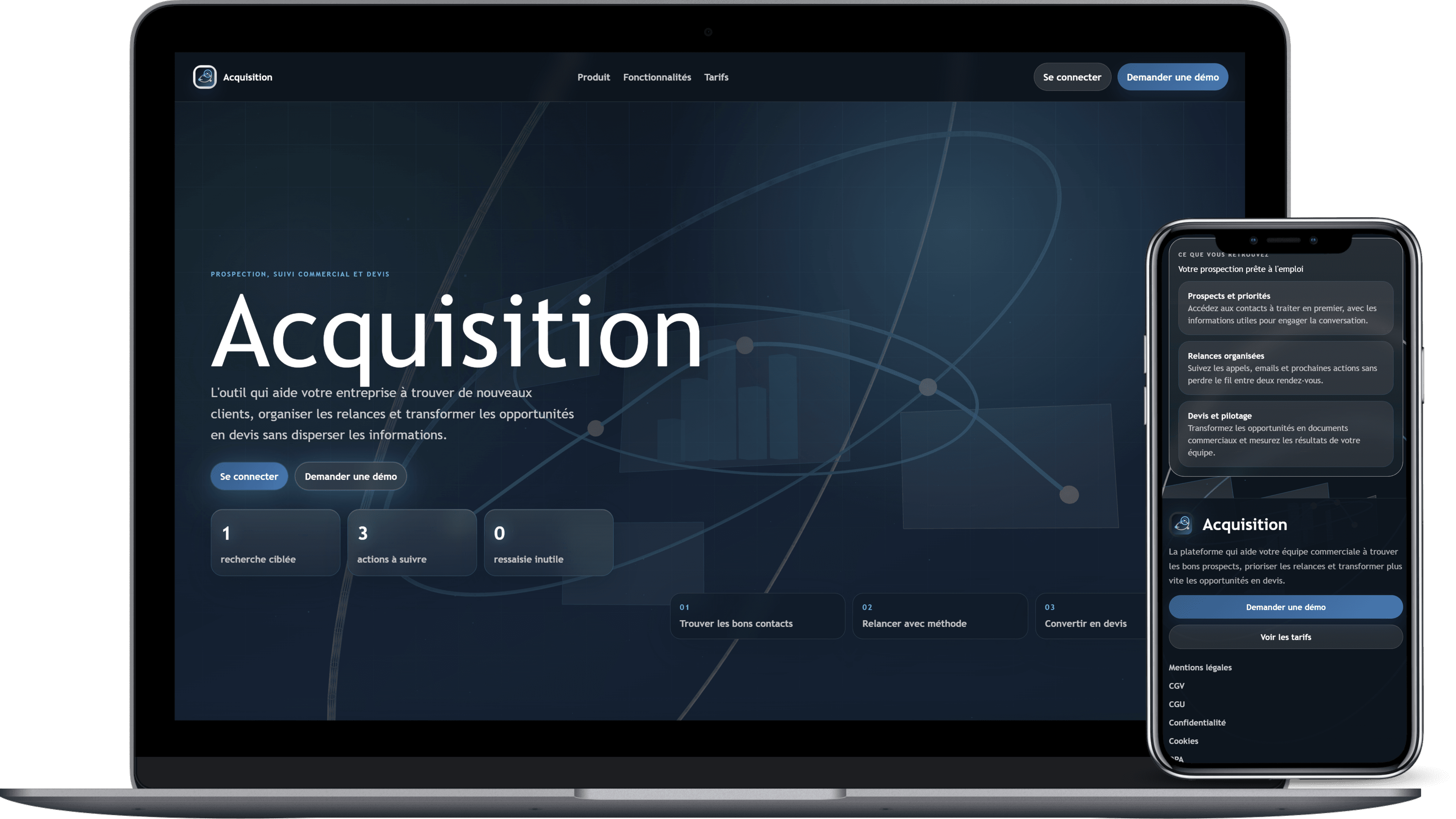 Visuel existant du logiciel Acquisition sur ordinateur